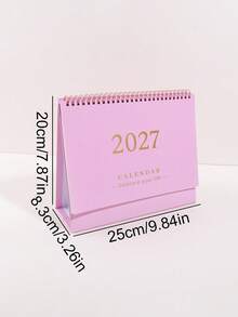 1PC Large 2027 Retro Desktop Calendar, Stylish Home Decoration,Compact Vertical Flip Design, Durable Metal Ring Binding, Clear Monthly Layout - Single Piece - View 2