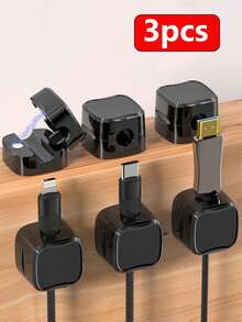 20pcs Magnetic Cable Organizers - No-Drill Adhesive Cord Holders For Desk & Car, Stylish Charging Cable Management Clips - Magnetic Cable Organizer - View 8