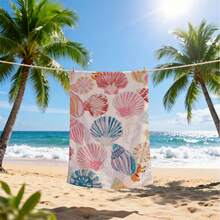 Colorful Seashell Print Microfiber Beach Towel, Absorbent Quick-Drying Lint-Free Bath Towel, Seaside Swimming Vacation Towel - A - View 7