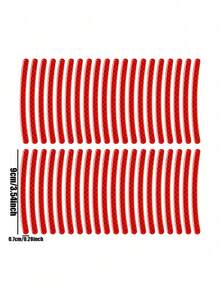 Red Reflective Strip Sticker, Mountain Bike Reflective Wheel Strip Sticker, Suitable For Motorcycle Wheels, Cars, Bicycles, Bicycle Reflective Stickers, Decorative Strips, Wheel Reflective Stickers, Enhance Night Visibility, Car Rim Reflective Stickers, Tire Warning Stickers, Creative, Motorcycle, Electric Vehicle, Sticker Decoration - Red - View 4