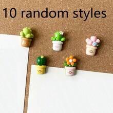 10/20pcs Plant Push Pins, Cute Cactus & Flower Shaped Cork Board Thumbtacks, Suitable For Photo Wall, Cork Board, Bulletin Board, School, Office Decor - Multicolor - View 11