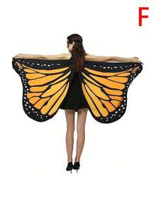 Women's Oversized Butterfly Wing Cape, Halloween Fairy Wing Costume, Adult Party Masquerade Carnival Cosplay Decorative Cape - Multicolor - View 13