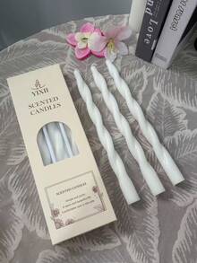 Ensemble de bougies d'aromathérapie à tige longue en spirale faites à la main, fabriquées à partir de plusieurs cires de soja et de paraffine, avec un parfum de rose pour vous faire sentir plus agréable - Blanc - Voir 10