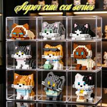 12pcs Micro Particle Cute Cat Desktop Decor/ABS Material/Finger Tip Cute Toy! Mini Cat Building Blocks, Heal Your Desk Time/Office/Desk Essential! Mini Cat Building Blocks, Stress Relief & Versatile/Suitable As Warm Gift For Family, Friends, Couples - Multicolor - View 11