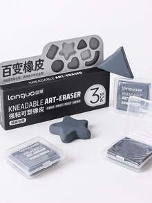 3pcs Professional Art Malleable Eraser, Sticky Eraser, Residue-Free Cleaning Rubber, Non-Sticky, Paper-Friendly, Suitable For Learning, Drawing And Art Creation - Eraser - View 8