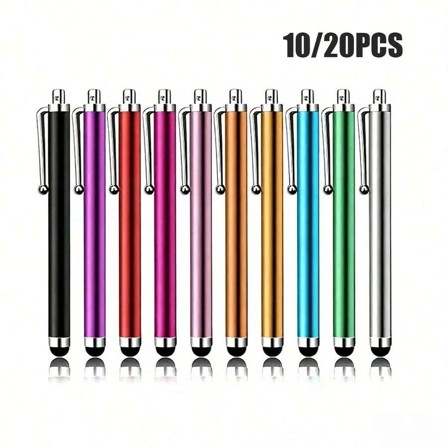 Juego de 10/20 piezas de bolígrafos lápiz óptico para teléfono móvil y tableta, bolígrafos de escritura coloridos adecuados para escribir y dibujar en tabletas - Multicolor - Ver 1