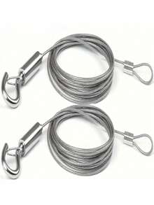 Heavy Duty PVC Coated Steel Wire Rope, Multipurpose Clothesline And Dog Tie-Out Cable With Carabiner Clips,Adjustable Metal Buckle Rope, Clothesline, Suitable For Curtains, Outdoor Use, With Metal Buckle - Multicolor - View 2