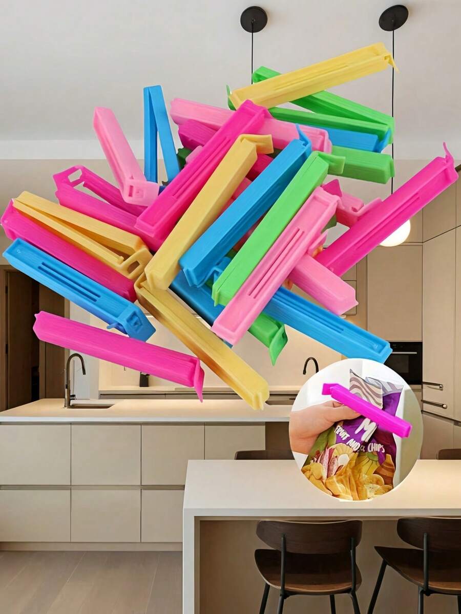 1/10/5/20pcs Food Bag Clip, Portable Food Preservation Sealing Clips, Reusable Airtight Dustproof Clips Suitable For Various Plastic Bags And Snack Bags, Kitchen Storage Containers, Kitchen Accessories, Kitchen Utensils