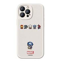 Miniso Las fundas para teléfono de Marvel Black Panther, Spider-Man, Iron Man, Capitán América y Thor son compatibles con iPhone 17 Pro Max/17 Pro/Air/16 Pro Max/15 Plus/14/13/IP 17/15 Pro/12 Pro/11/16 Plus. Estas fundas protectoras, resistentes a caídas y arañazos, son compatibles con dispositivos Apple. - Blanco - Ver 1
