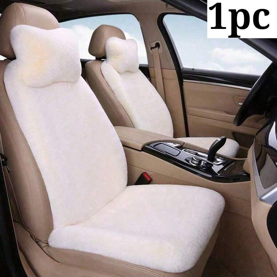 1pc Car Seat Cushion, Winter Long Plush Seat Cover, Comfortable & Warm Car Seat Protector, Backrest Short & Long Plush Rear Seat Cushion - Backrest - View 1