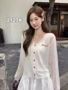 Women Lightweight Cardigans - White - View 2