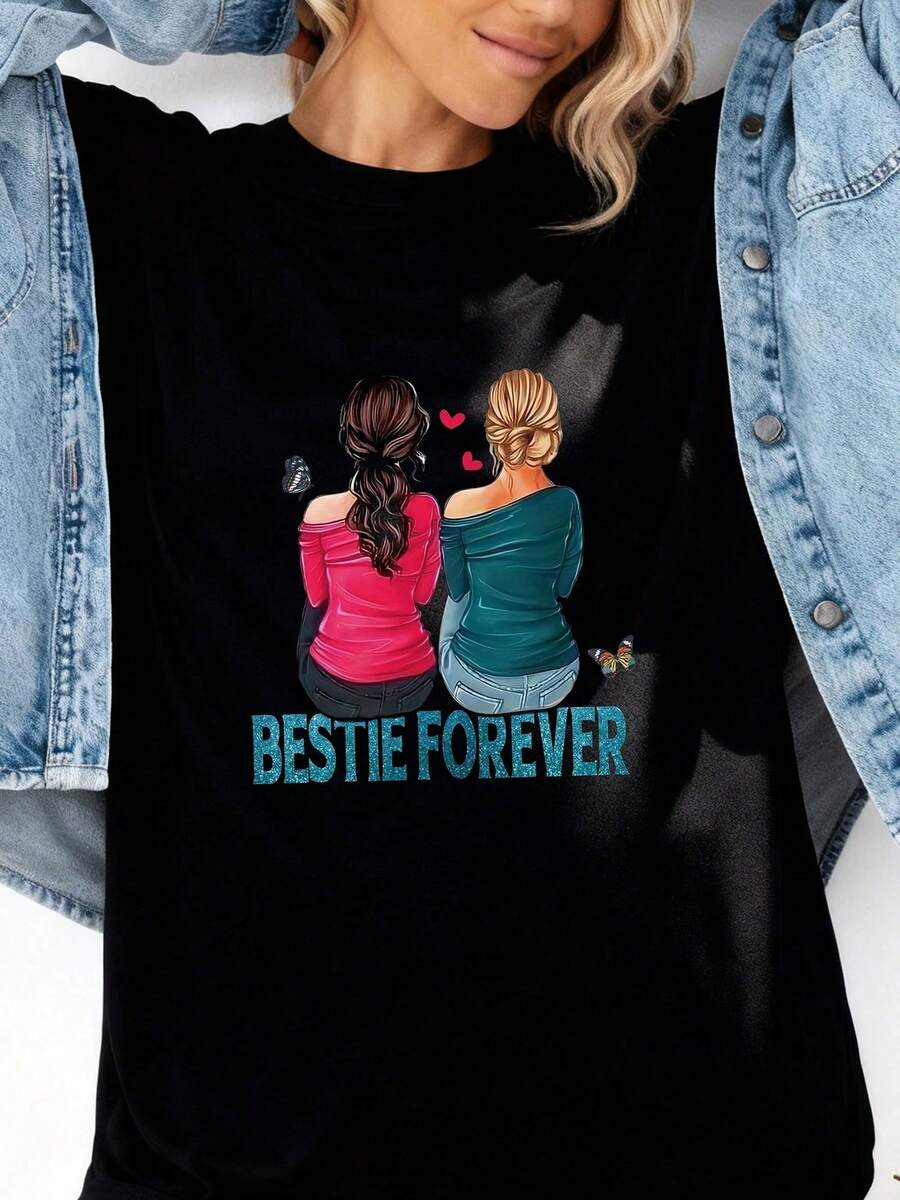 Playera estampada nueva 2026, fabricada con algodón 100% puro, tejido suave y transpirable. Diseño unisex para hombre y mujer, cómoda para uso diario y diferentes ocasiones. - Negro 3 - Ver 1