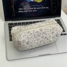1個長方形創意鉛筆盒 - 蝴蝶結、櫻花與花卉圖案裝飾鉛筆袋，時尚便攜文具收納盒，桌面整理器，學生必備學校用品 - 單件 - 查看 6