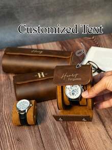Customized Leather Watch Box, Personalized Travel Watch Roll, Customized Engraved Leather Watch Box, Personalized Name Engraved Watch Storage Box, Customized Watch Display Box, Watch Storage Box, Jewelry And Watch Storage Box, Pocket Watch Box, Customized - Multicolor - View 5