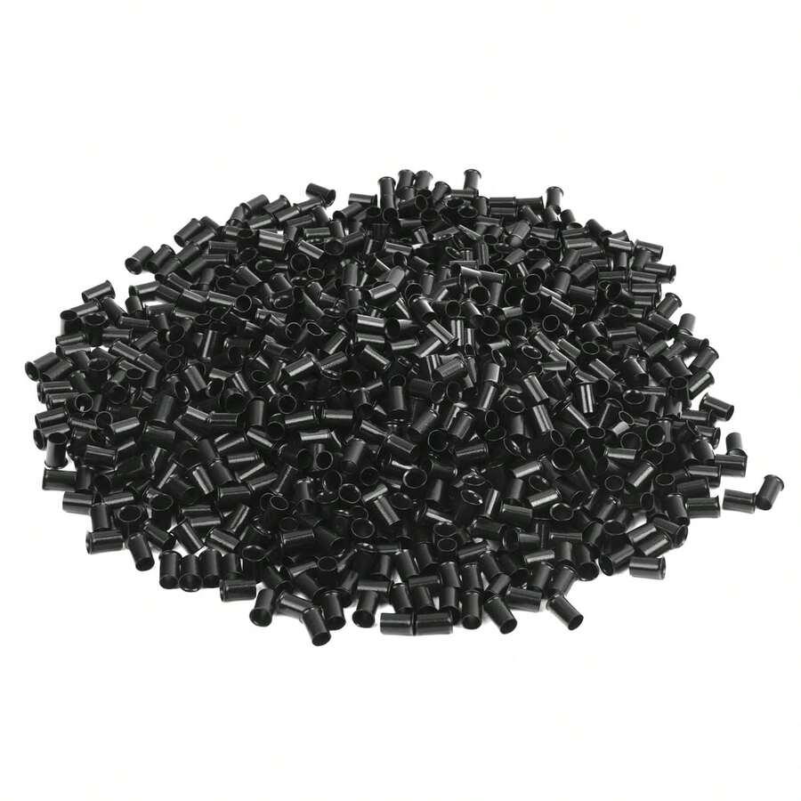 Vlasy Micro Rings Links Beads,3.4mm Microlink Beads Non-Silicone Copper Tubes Microbead For Hair Feathers,I-Tip Hair Extensions (1000Pcs, Black) - ColorA - View 1