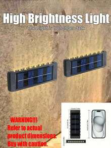 1/2件裝戶外太陽能壁燈，16LED白色/暖光太陽能花園燈，戶外照明LED夜燈，現代北歐風，內置可充電鎳氫電池與太陽能板，零電費充電，可攜式螺絲或黏貼安裝，適用於庭院、走廊、游泳池、花園、露台、戶外露營裝飾照明燈具，情人節、母親節、開齋節、返校季、萬聖節、聖誕節、感恩節禮物 - 16LED - 查看 13