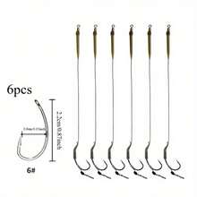 Avlcoaky 6pcs Fishing Hooks Rig Jig Worm Hooks Fish Hook - Multicolor - View 11
