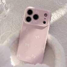 公主風珍珠蝴蝶結手機殼，適用於 iPhone 17 Pro、17 Pro Max，16 Pro Max 全包覆，15 軟殼，並相容於 14/13/12/11 - 粉色 - 查看 2