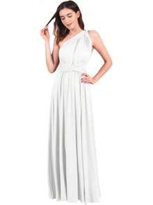 Vestido de Dama de Convertible para Mujer - Blanco - Ver 2