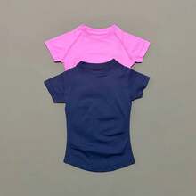 Camiseta Deportiva de Manga Corta para Mujer, Camiseta Deportiva para Correr, Camiseta de Verano de Manga Corta con Cuello Redondo, Transpirable, Chaleco de Gimnasio, Top de Yoga y Fitness - Café exprés - Ver 4