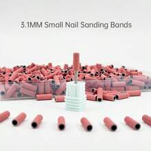 300PCS 3MM Sanding Bands With 1PC Mandrel For Nail Drill #180 #240 Grit Nail Sanding Band Bulk For Salons Manicure - 180# - View 7
