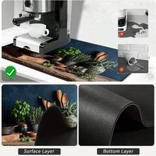1pc Dish Drying Mat, Coffee Machine Mat, Vintage Kitchen Herb Print Drain Mat, Polyester Material, Durable And Highly Absorbent, Suitable For Dining Table, Cafe And Other Scenes, Creating A Natural Vintage Style For Kitchen Space, Multi-Purpose Drainage Mat, Home Gift, Tabletop Decoration - XYLSD-463 - View 8