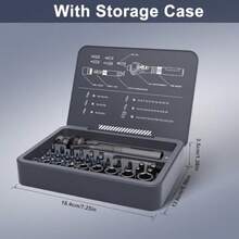 Juego de 38 Destornilladores de Trinquete con Insertos Magnéticos, Cabeza Giratoria 180° y Eje Extensible - Kit de Herramientas Multifunción Portátil para Reparaciones Hogar y Electrónicos - como en la imagen - Ver 8