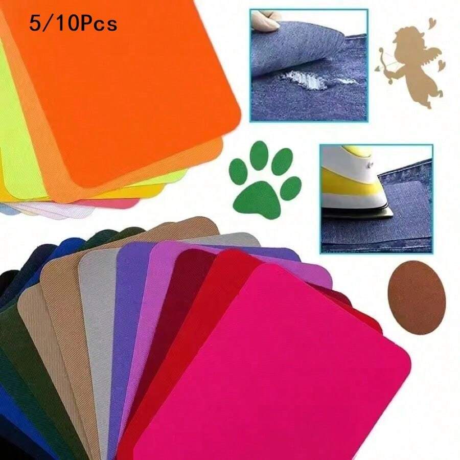 5/10pcs Iron-On Patch, Clothing Repair Adhesive Patch, Strong Adhesive Patch, Used For Clothing Repair And Decoration, Size 9.5x12.5cm