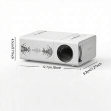 1080P 便攜式迷你投影機，支援 USB/手機連接，附遙控器與內建喇叭，適用於戶外露營、家庭劇院、辦公室、萬聖節與聖誕節慶祝 - 白色 - 查看 5
