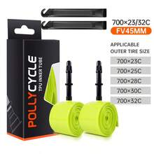 Pollycycle 2入公路車自行車內胎 700C 700x23/25/28/30/32C 超輕量耐穿刺山地車 TPU 內胎 法式氣嘴 45/65/85mm - 彩色 - 查看 13