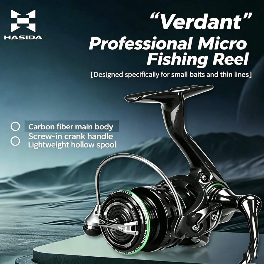 HASIDA VERDANT 超輕量釣魚捲線器 138g 微型線杯捲線器 適用於 BFS 路亞釣魚 小餌 細線 - 黑色 - 查看 1