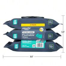 Exclusive Special : Cleaning Essentials Extra Large Flushable Wet Wipes, Cool Mint Scent, Extra Large Size For Better Coverage | Suitable For Any Room | Great For Gifting | Excellent Cleaning Essential - 1(144片濕紙巾(3包)) - 查看 7