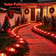 30Pcs Small Solar LED Pathway Lights Outdoor, 32Ft/10M,8 Modes, Solar Garden Lights Waterproof, Multi Color Landscape Stake Lights, In-Ground Yard Lawn Walkway Lights For Patio Backyard Camping Party Garden Decor - Đèn đỏ - Xem 3