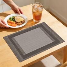 1/2/4/6/8/300 Pieces Of Luxury Placemat Set, Featuring Simple Geometric And High-End Gray Color Scheme. Machine Washable Polyester Material, Anti Fouling, Waterproof, And Easy To Clean. Suitable For Parties And Kitchen Decoration. - Multicolor - View 2