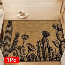 1pc, Home Decor, Cactus Pattern Print, Linen Kitchen Rug, Kitchen Mat, Floor Mat, Bathroom Mat, Door Mat, 3D Print Rectangular, Suitable For Living Room, Bedroom, Hallway, Bathroom, Laundry Room - Polyester Rug, Suitable For Indoor And Outdoor Home Decor - Multicolor - View 17
