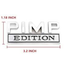 Pimp Edition Emblem Car Side Rear Front Hood Trunk Door Fender Bumper Metal Badge 3D Decal Sticker Fit ForF150 F250 F350 Silverdo 1500 2500 Sierra GMC Chevy CarTruck SUV Silver Black (CR-PE) - 銀黑 - 查看 3