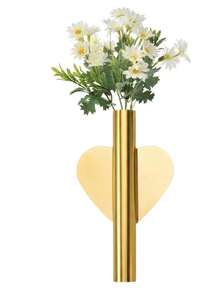 1件金色壁掛花盆，金屬花瓶室內植物架，婚禮、訂婚房浪漫裝飾，現代幾何壁飾，適用於居家浴室臥室客廳辦公室 - 金色 - 查看 12