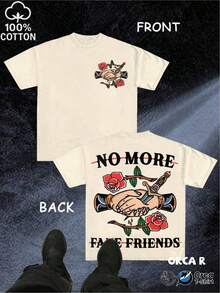 Camiseta de algodón moderna y elegante, cómoda y transpirable, de corte holgado y manga corta con diseño de estampado creativo, adecuada para uso diario casual en la calle, viajes y com - Blanco - Ver 8