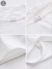 4pcs/Pack Women's Lace Trim Cotton Breathable Comfortable Mid-Waist Everyday Panties Set - Multicolor - View 5