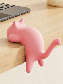 1pc Cute Cat Shaped Desk Hook, No-Drill Self-Adhesive Bag Hook, Strong Load-Bearing Multi-Functional Storage Organizer, Student Office Dorm Backpack Key Data Cable Storage Essential, Cute Animal Shaped Student Office Dorm Must-Have, Suitable For Carrying And Daily Use - Cat - View 7