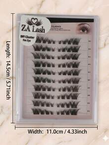 80 Clusters Fox Eye 8-14mm DIY Eyelash Extensions, Voluminous Style, Glue Required - View 2