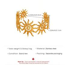 1 Bohemian Spiral Sun  Bracelet Stainless Steel Gold Tone Summer Embellishments, Elegant Daily Wedding Jewelry, Daily Wear, Festival Beach Accessories - 金色的 - 查看 4