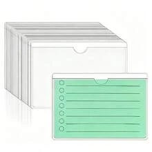20/10/5pcs Self-Adhesive Label Holders, Transparent Name Card Sleeves 2 Sizes, Self-Adhesive Checkbook Covers, Waterproof Labels For Storage Boxes, Classrooms, Offices And Home Organization - Rectangle - View 2