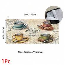 1pc, Home Decor, Coffee Theme Pattern Printed Table Skirt, Kitchen Small Curtain, Kitchen Cabinet Cover, With Curtain Holes, Easy To Hang, Rectangular, Machine Woven, Machine Washable, Kitchen Decoration And Accessories, Perfect For Kitchen Cabinets And Home Decor - Multicolor - View 14