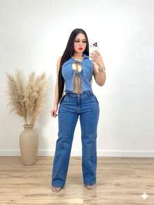 CONJUNTO  MEZCLILLA  LISO - Azul - Ver 3