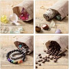 5/10pcs Premium Linen Drawstring Gift Bags, Reusable Linen Gift Bags, Suitable For Wedding Favors, Party Jewelry Storage Bags, Christmas, Coffee, DIY Crafts - View 4