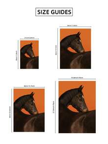 1pc Frameless Modern Black Horse Portrait Wall Art Print, Bold Orange Background Equine Canvas Poster, Minimalist Animal Photography Wall Decor For Living Room Bedroom,Decoration Bedroom, Prints For Wall, Posters, Vintage Decor,Best Gift Choice - Horse - View 8