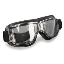 Kacamata Retro Kulit PU untuk Motor, Gaya Aviator untuk Cruiser, Skuter, ATV, Anti Gores, Anti Debu, Kacamata Helm Anti Angin - A - View 10