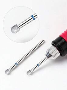 Mushroom-Shaped -Plated Rhinestone Nail Drill Bit-A Tool For Removing Cuticles - Multicolor - View 2
