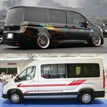 露營車 RV 廂型車露營車房車賽車運動條紋車身側貼乙烯基貼紙裝飾汽車改裝配件 - 汽車貼紙 - 查看 4
